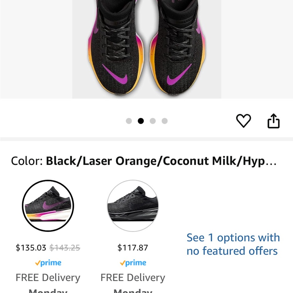 Nike Women's Athletic Shoes - Black and Orange